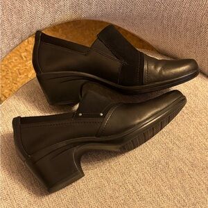 Clarks Black Leather Loafers